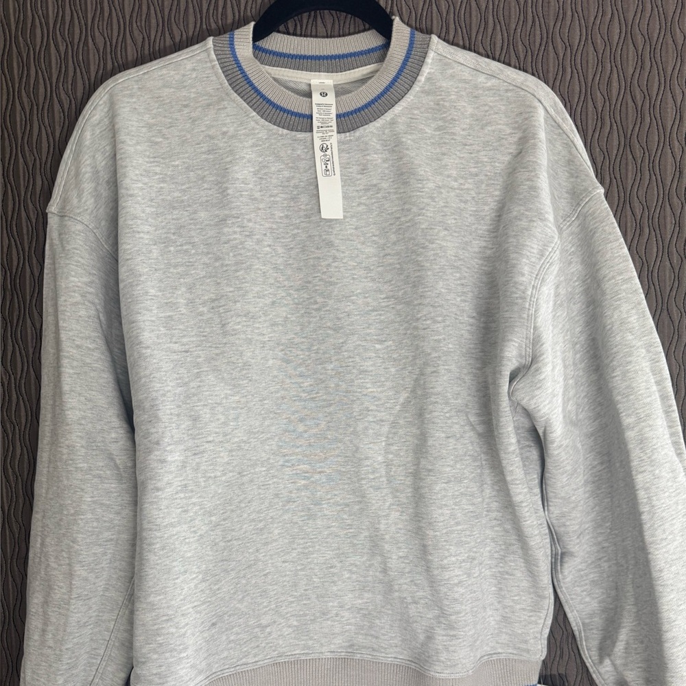 Lululemon Athletica Gray and Pool Party Blue Crewneck Sweater